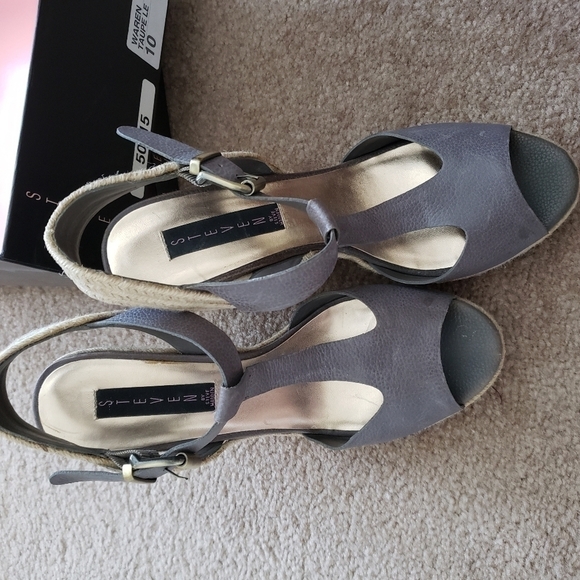 Steven by Steve Madden Waren T Strap Espadrille Plaform Wedges Size 10 - Picture 2 of 4